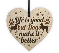 Red Ocean Dog Sign Funny Wooden Hanging Heart Dog Lover Gift Dog Sign For Home Keepsake Plaque