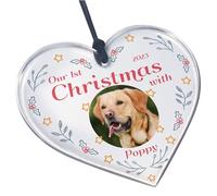Red Ocean Dogs 1st Christmas Bauble Personalised Photo Christmas Tree Decoration Dog Gifts Pet Gifts Keepsake