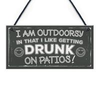 Red Ocean Drunk On Patios Funny Garden Shed Sign Vodka Gin Kitchen Plaque Friendship Gift