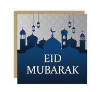 RED OCEAN Eid Mubarak Card Eid Greeting Cards Ramadan Eid Mubarak Card Happy Eid Card with Envelope for Family Eid Mubarak Ramadan Party Favours 14x14 Card