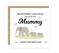 RED OCEAN Elephant Mother's Day Card, For A Special Mummy Card, Mummy Card From Daughter Son Children, Mothers Day Card With Envelope, Cute Mothers Day Card, Card For Her