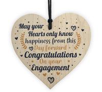 Red Ocean Engagement Congratulations Couple Gift Handmade Wooden Hanging Heart Plaque Wedding Mr Mrs Gift Keepsake