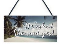 Red Ocean Engagement Gift For Couple Daughter Son He Asked She Said Yes Congratulations Gift Beach Theme