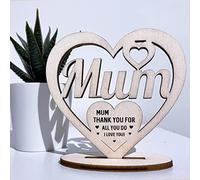 Red Ocean Engraved Mum Heart Birthday Mothers Day Gift For Mum Mummy Novelty Plaque