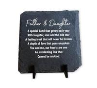 Red Ocean Father & Daughter Gift, Slate Coaster With Stand, Slate Plaque Gift For Dad, Gift For Daughter, Dad and Daughter, Happy Birthday Dad, From Daughter, Christmas For Dad