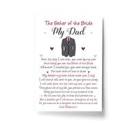 RED OCEAN Father of the Bride Personalised Framed Print Wedding Gift Poem Gift For Dad (A4 Print Only - PERSONALISED Father Of The Bride)