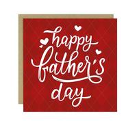 RED OCEAN Fathers Day Card, Card For Dad From Daughter Son, 145 x 145mm With Kraft Envelope, Happy Fathers Day For Dad Daddy Father's