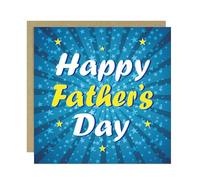 RED OCEAN Fathers Day Card, Card for Dad, Star Burst Design 145x145mm With Matching Kraft Envelope, Father's Day For Dad, From Daughter Son