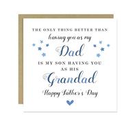 RED OCEAN Fathers Day Card For Dad and Grandad Happy Father's Day Card For Him From Daughter or Son 145x145mm Father's Cards