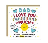 RED OCEAN Fathers Day Card For Dad Happy Father's Day Card For Dad 145x145mm With Kraft Envelope Novelty Cards From Daughter Son