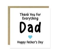 RED OCEAN Fathers Day Card For Dad With Kraft Envelope Thank You For Everything Dad Card From Daughter Son Him Thank You