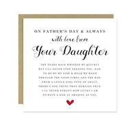 RED OCEAN Father's Day Card From Daughter Happy Fathers Day 145x145mm Card With Kraft Envelope For Dad Daddy Father Cards From Daughter
