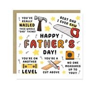 RED OCEAN Fathers Day Card Novelty Tools Funny Cards For Dad Happy Father's Day 145x145mm With Kraft Envelope Dad Card From Daughter Son Joke Humourous Greetings Cards For Him Men