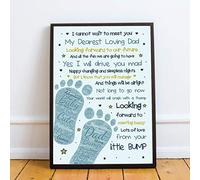 RED OCEAN Fathers Day Daddy To Be Gifts From The Bump Baby Poem Gifts For Dad Him Keepsake (A4 Print with Black Frame - Meet Dearest Loving Dad)