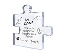 RED OCEAN Fathers Day for Dad Who Has Everything Puzzle Shaped Acrylic Plaque Dad Gifts from Daughter Daddy Presents from Son Father's Day Birthday Christmas Ideas