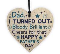 Red Ocean Fathers Day Funny Gifts Novelty Wooden Heart Sign Present Dad Gift From Daughter Son