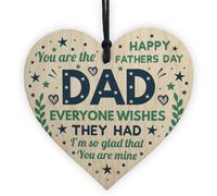 Red Ocean Fathers Day Gift For Dad Funny Dad Card From Daughter Son Wooden Heart Keepsake Gift