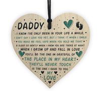 Red Ocean Fathers Day Gift For New Daddy Wooden Heart Daddy To Be Gift New Baby Special Keepsake Plaque