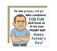 RED OCEAN Fathers Day Grumpy Old Git Card For Dad Novelty Happy Father's Day Card From Daughter Son Joke Humourous For Dad 14. 5x14. 5cm With Kraft Envelope