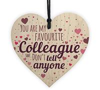 RED OCEAN Favourite Colleague Leaving Gifts Wooden Heart Sign Thank You Gift For Colleague Birthday Gift For Work Colleague