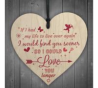 RED OCEAN Find You Sooner Love You Longer Friend Wooden Heart Plaque Couple Love