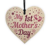 Red Ocean First 1St Mothers Day Mummy To Be Baby Newborn Gift Wooden Heart Sign Gift For Mum From Daughter Son