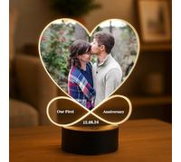 RED OCEAN First Anniversary Couple Photo Frame Picture With LED Light Personalised Photo Frame For Anniversary for Boyfriend Girlfriend Husband Wife Keepsake