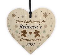 RED OCEAN First Christmas As Godparents Gift Personalised Christmas Bauble Friendship Gift