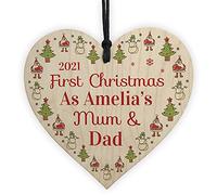 RED OCEAN First Christmas As Mum Dad Bauble New Baby Gift Personalised Tree Decoration