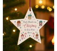 Red Ocean First Christmas In Our New Home Bauble Acrylic Star For Christmas Tree For Couple Family Friend New Home Ornament Keepsake