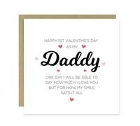 RED OCEAN First Valentines Card As My Daddy, Valentines Card For Daddy, New Born Baby Valentines Day Card To Daddy, Happy Valentines Day Daddy, Card From Baby Girl Baby Boy