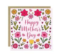 RED OCEAN Floral Mothers Day Card, Nan Card, Mum Card, Card From Daughter Son Grandson, Mothers Day Card With Envelope, HAPPY MOTHERS DAY CARD, Card For Her