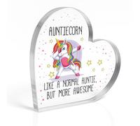 Red Ocean For Auntie Acrylic Plaque Auntiecorn AWESOME AUNTIE Thank You for Birthday Christmas From Niece Nephew Keepsake