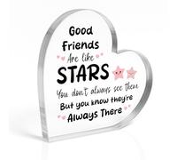 Red Ocean For Best Friend GOOD FRIENDS ARE LIKE STARS Friendship Acrylic Heart Christmas Birthday For Friend Ornament Friendship Women Thank You Her