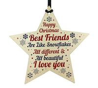 RED OCEAN For Best Friend Wooden Bauble Tree Decoration Friendship Gift Keepsake