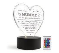 Red Ocean For Best Mummy Ever LED Heart Sign Thank You For Mummy From Daughter Son Birthday Christmas Keepsake Sign