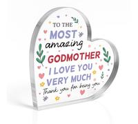 Red Ocean for Godmother Birthday Christmas Mothers Day Godmother Presents Heart Acrylic Plaque Thank You For Her Keepsake