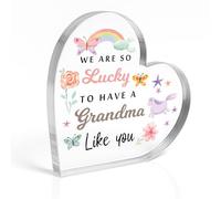 Red Ocean for Grandma For Birthday Christmas So Lucky To Have You Grandma Acrylic Plaque Adorable Presents From Grandchidren Thank You Keepsake
