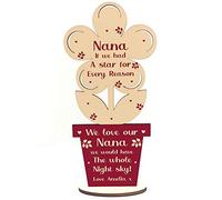 RED OCEAN For Nana Birthday Mothers Day Wooden Flower Personalised Nana Gift For Her