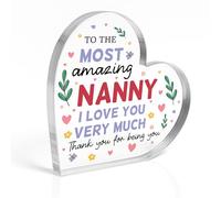 Red Ocean for Nanny Birthday Christmas Mothers Day From Granddaughter Grandson Nanny Presents Heart Acrylic Plaque Thank You For Her Keepsake