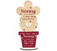 RED OCEAN For Nanny Birthday Mothers Day Wooden Flower Personalised Nanny Gift For Her