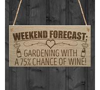 Red Ocean Forecast Gardening Wine Funny Garden Shed Alcohol Hanging Plaque Friendship Gift Sign