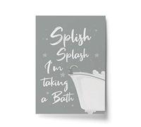RED OCEAN Framed Grey Bathroom Print Funny Filthy Animal Bathroom Sign Wall Art Home Decor (A4 Print Only - Splish Splash Grey Bathroom)