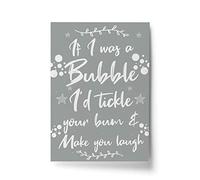 RED OCEAN Framed Grey Bathroom Print Funny Filthy Animal Sign Wall Art Home Decor (A4 Print Only - Tickle Laugh Grey Bathroom)