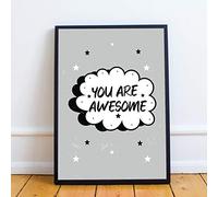 RED OCEAN Framed Motivational Inspirational Print You Are Awesome Quote Wall Art Decoration Keepsake