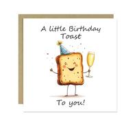 RED OCEAN Friend Birthday Card Funny Birthday Card For Him Her Little Birthday Toast Mum Dad Grandpa Nan Grandad Friend Brother Sister Birthday Card With Kraft Envelope