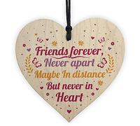 RED OCEAN Friends Forever Handmade Wooden Hanging Heart Shabby Chic Sign Friendship Thank You