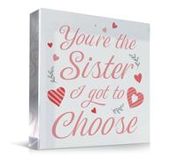 Red Ocean Friendship for Women Special Friend Bestie Acrylic Plaque Birthday for Women Christmas Presents Friends Sister I Got To Choose Sister