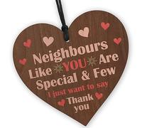 Red Ocean Friendship Gift For Neighbour Wood Heart Neighbour Birthday Gift Christmas Thank You Gift For Him Her