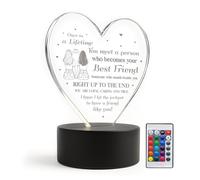 Red Ocean Friendship Gifts for Women Best Friend Birthday Gifts Acrylic LED Sign Friendship Plaques Christmas Birthday Presents For Women Friends Bestie BBF